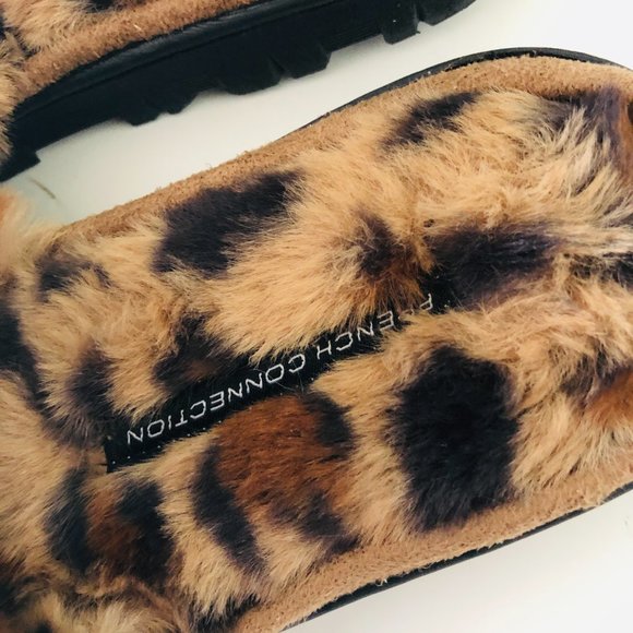 FRENCH CONNECTION Leopard Slippers Size Medium 7-8 - Picture 4 of 6